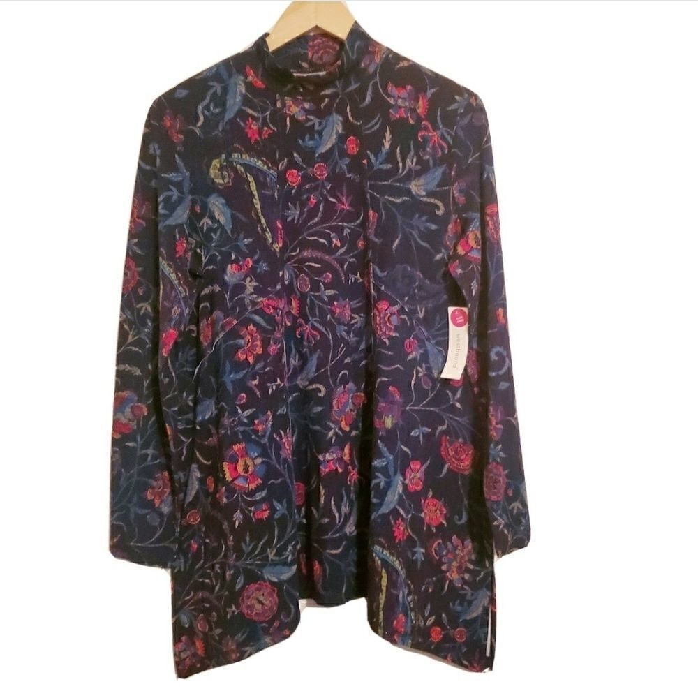 Westbound Floral Print Long Sleeve Top Size Medium
